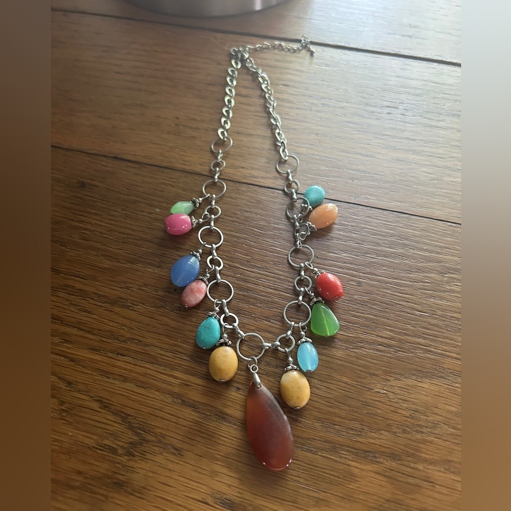 Lia Sophia Red and Pink Charm Necklace